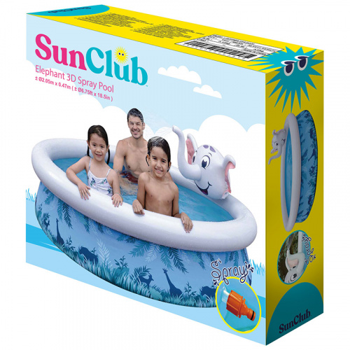 Бассейн со спреем SunClub Слон 3D 205*205*47cм 17821 (1//1) (104383) фото 2 Бассейн со спреем SunClub Слон 3D 205*205*47cм 17821 (1//1) (104383) фото 2