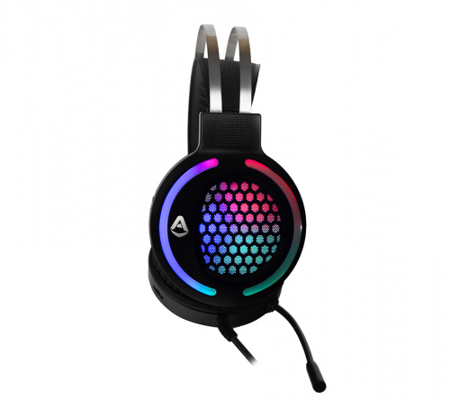 Игровая гарнитура CBR CHP 827 Armor, микрофон с шумоподав., USB/2хмини-джек 3,5 мм, LED-подсветка,  каб. 2,1 м, USB, чёрный (1/30) фото 5