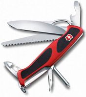 Нож перочинный Victorinox RangerGrip 78, 130 мм., 12 функций, красный/чёрный (карт. коробка) (0.9663.MC)