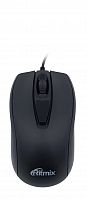 Мышь проводная RITMIX ROM-108, черная, кнопки 2+1, кабель - USB 1,5 м, разрешение DPI 1200 (1/100) (80004524)