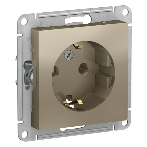 Механизм розетки 1-м С/У ATLASDESIGN 16А IP20 с заземл. шампань Systeme Electric ATN000543 (1/10/60)