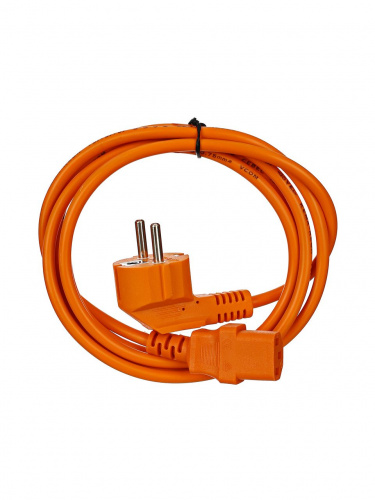Кабель компьютер --> розетка 220V (угловая Евровилка) <VDE> 3G0,75mm2 VCOM {CE021-O} 1,8m, ОРАНЖЕВЫЙ (1/50) (CE021-CU0.75-1.8M-O) фото 2