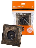 Розетка телевизионная простая (0-2400МГц, "мама") старинная бронза с/у, "Лама" (1/10) TDM (SQ1815-0758)