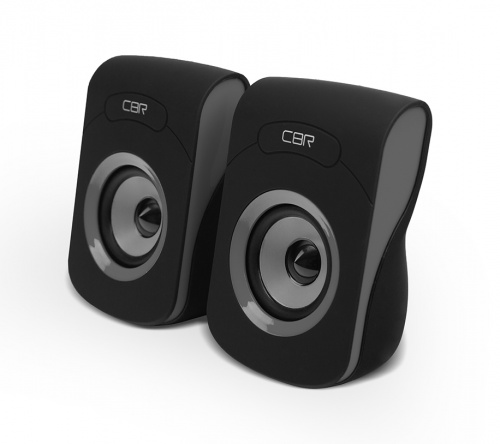 Акустическая система 2.0, CBR CMS 366 Grey, USB, 2х3 Вт (6 Вт RMS), пластик, "софт-тач", 3.5 мм лин. стереовход, кабель 1,2 м, чёрный-серый (1/40) фото 3