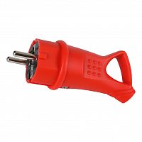 Вилка SMARTBUY угловая с кольцом каучуковая 230В, 2P+PE, 16A, IP44 (1/20) (SBE-16-P08-Rr)
