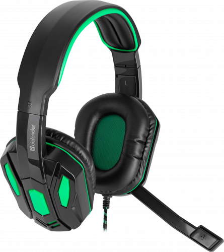 Гарнитура DEFENDER Warhead G-275 зеленый/черный, шнур 1,8 м. (1/20) (64122) фото 4