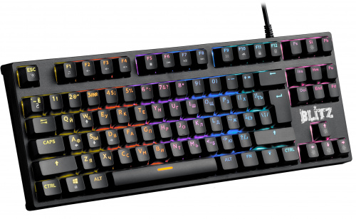 Клавиатура проводная игровая механическая DEFENDER Blitz GK-240L RU,Rainbow, черная (1/20) (45240) фото 7