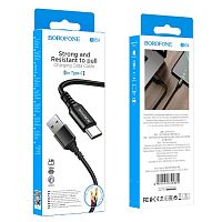 Кабель USB - Type-C Borofone BX54, 1.м, 2.4A, нейлон, цвет: черный (1/360) (6931474745835)