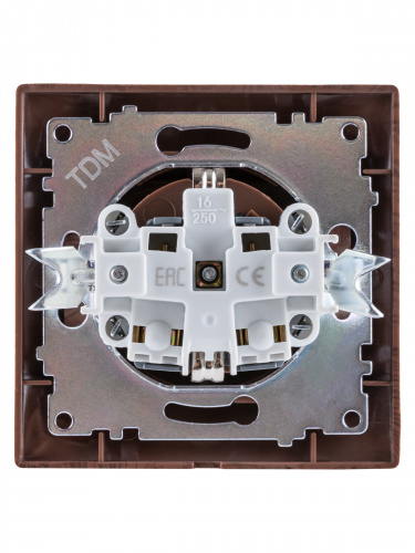 Розетка 2П+З 16А 250В IP44 с крышкой венге , с/у, "Лама" (10/120) TDM (SQ1815-0426) фото 3 Розетка 2П+З 16А 250В IP44 с крышкой венге , с/у, "Лама" (10/120) TDM (SQ1815-0426) фото 3