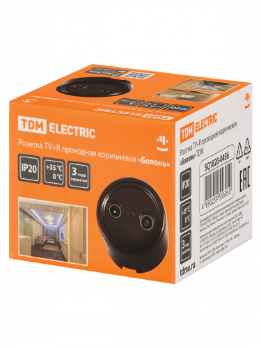 Розетка TDM TV+R проходная коричневая «Болонь» (1/72) (SQ1820-0456) фото 2 Розетка TDM TV+R проходная коричневая «Болонь» (1/72) (SQ1820-0456) фото 2