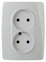 Розетка ЭРА, серии ЭРА 12, скрытой установки, 2X2P, 16АХ250В, белый (1/10/100/1600)