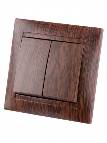 Выключатель 2-х клавишный 10А венге "Лама" с/у (1/10/120) TDM (SQ1815-0402) фото 5 Выключатель 2-х клавишный 10А венге "Лама" с/у (1/10/120) TDM (SQ1815-0402) фото 5