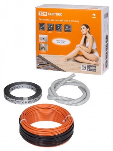 Двухжильный теплый пол в стяжку "ПРОФИ", 41 м, 800 Вт, S укладки 4,7-6,7 м², TDM (1/6) (SQ2501-0017) Двухжильный теплый пол в стяжку "ПРОФИ", 41 м, 800 Вт, S укладки 4,7-6,7 м², TDM (1/6) (SQ2501-0017)