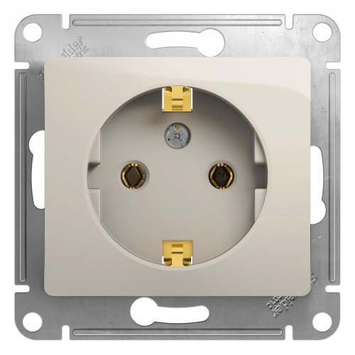 Механизм розетки 1-м С/У GLOSSA 16А IP20 с заземл. молоч. Systeme Electric GSL000943 (1/20/160)