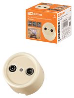 Розетка TDM TV+R оконечная сл. кость «Болонь» (1/72) (SQ1820-0355)