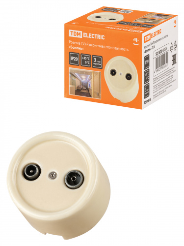 Розетка TDM TV+R оконечная сл. кость «Болонь» (1/72) (SQ1820-0355)