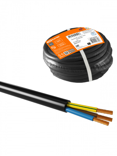 Провод TDM ПВС 3х6 ГОСТ (20м), черный (1/20/20) (SQ0118-0334)