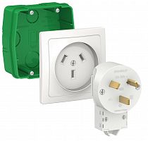 Комплект силовой С/У BLANCA 32А 250В монтажная коробка + розетка + вилка бел. Systeme Electric BLNSK013231 (1/6)