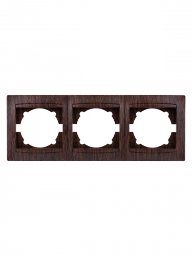 Рамка 3-х постовая горизонтальная венге , с/у, "Лама" (15/180) TDM (SQ1815-0431) фото 4 Рамка 3-х постовая горизонтальная венге , с/у, "Лама" (15/180) TDM (SQ1815-0431) фото 4