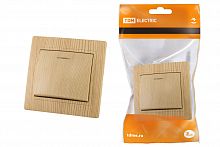 Выключатель скрытая установка, 1 кл. с подсветкой 10А "ЭКО" (сосна) "Таймыр" (1/200) TDM (SQ1814-0204)