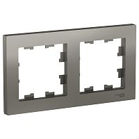 Рамка 2-м ATLASDESIGN универс. сталь Systeme Electric ATN000902 (1/5/20)