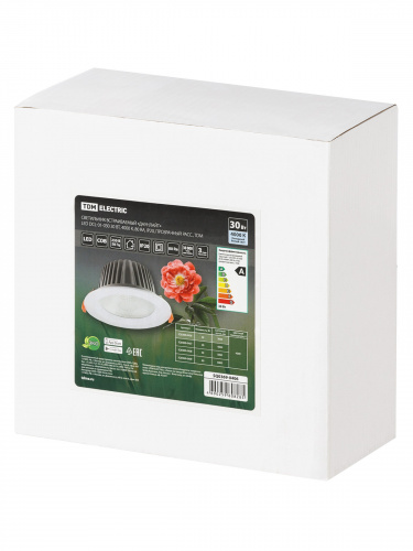 Светильник светодиодный TDM " Даунлайт" встраиваемый DCL-01-030 30 Вт, 4000 К, 80 Ra, IP20, прозрачный расс., (1/20) (SQ0369-0406) фото 3 Светильник светодиодный TDM " Даунлайт" встраиваемый DCL-01-030 30 Вт, 4000 К, 80 Ra, IP20, прозрачный расс., (1/20) (SQ0369-0406) фото 3