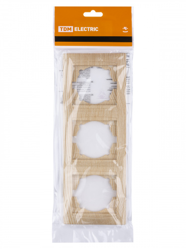 Рамка 3-х постовая вертикальная сосна , с/у, "Лама" (15/180) TDM (SQ1815-0334) фото 2 Рамка 3-х постовая вертикальная сосна , с/у, "Лама" (15/180) TDM (SQ1815-0334) фото 2