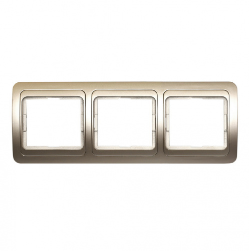 Рамка SMARTBUY скрытая установка, 3-местная горизонтальная шампань "Марс" (SBE-02c-00-FR-3) Рамка SMARTBUY скрытая установка, 3-местная горизонтальная шампань "Марс" (SBE-02c-00-FR-3)
