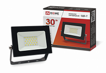 Прожектор светодиодный СДО-7 30Вт 230В 6500К IP65 черный IN HOME (1/40) (4690612034621)