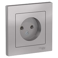 Розетка 1-м С/У ATLASDESIGN 16А IP20 без заземл. в сборе алюм. Systeme Electric ATN000340 (1/10/60)