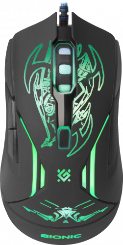 Мышь проводная игровая DEFENDER Bionic GM-250L, USB,  6 кнопок, черный,(1/40) (52250) фото 6