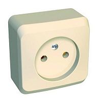 Розетка 1-м О/У ЭТЮД 16А IP20 без заземл. без защ. шторок крем. Systeme Electric PA16-001K (1/25/200)