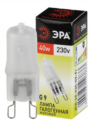 Лампа ЭРА галогенная G9-JCD-40-230V-FR G9 40Вт капсула матовая теплый белый свет (1/1000) (C0027368) фото 3