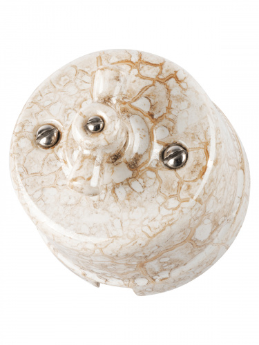 Выключатель фарфоровый поворотный перекрёстный с ручкой (бантик) 10А мраморный «Болонь» TDM (1/72) (SQ1820-0114) фото 6