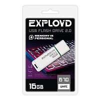 Флеш-накопитель USB  16GB  Exployd  670  белый (EX-16GB-670-White)