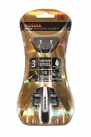 Бритвенные системы Kodak  30419995 Бритва мужская, 3 лезвия, плавающая головка, прорезиненная ручка и 3 сменные кассеты (1/24/96) (Б0051167)