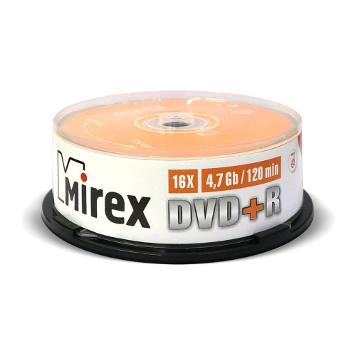 Диск MIREX DVD+R 16X 4,7GB Cake box 25 (25/300) (UL130013A1M) Диск MIREX DVD+R 16X 4,7GB Cake box 25 (25/300) (UL130013A1M)