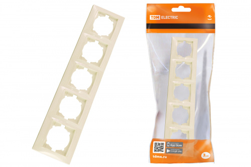 Рамка 5-ти постовая горизонтальная сл. кость "Лама" (1/10/120) TDM (SQ1815-0137) Рамка 5-ти постовая горизонтальная сл. кость "Лама" (1/10/120) TDM (SQ1815-0137)