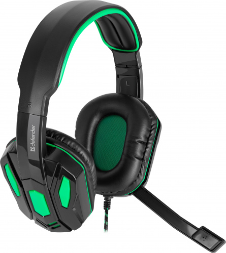 Гарнитура DEFENDER Warhead G-275 зеленый/черный, шнур 1,8 м. (1/20) (64122) фото 5