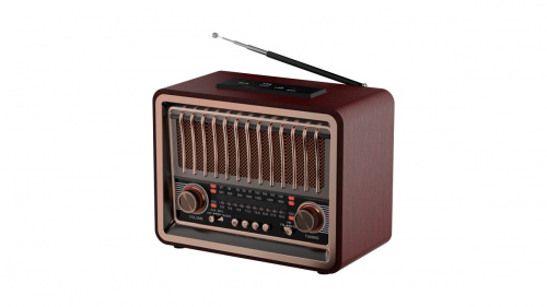 Радиоприёмник RITMIX RPR-089 REDWOOD  (ФМ/АМ/СВ),BT,вх. AUX,2 дин.,mp3,воспр.micro SD/USB,вст. аккум,телеск. Аннтен,пит. АС220В,50Гц/бат.(1/8) (80002007)