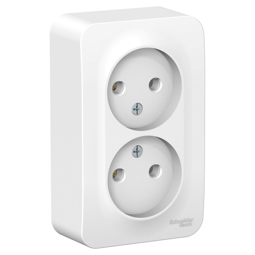 Розетка 2-м О/У BLANCA 16А IP20 250В без заземл. без защ. шторок с изолир. пластиной бел. Systeme Electric BLNRA000211 (1/10/60)