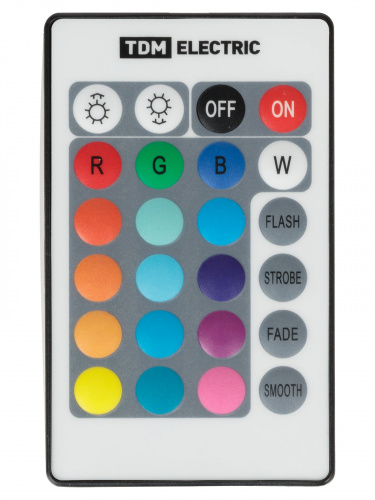 Контроллер для светодиодных лент и модулей RGB-IR-12В-6А-72Вт-IP20, 3 канала, пульт 24 кнопки, TDM (1/150) (SQ0331-0505) фото 5