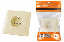 Розетка 2П+З с защ. шт. 16А 250В сл. кость "Ильмень" TDM (1/10/100) (SQ1823-0114)