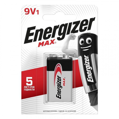 Элемент питания ENERGIZER  6LR61 Max 9V (крона)  (1 бл)   (12)  DO 12.26 (E301531801)