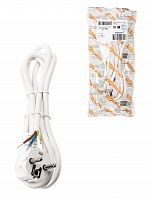 Шнур сетевой с вилкой ПВС 3x0,75мм2 5м с/з белый TDM (1/30) (SQ1305-0077)