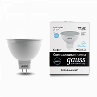 Лампа светодиодная GAUSS Elementary MR16 9W 680lm 6500K GU5.3 1/10/100 (13539)