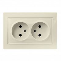 Розетка SMARTBUY скрытая установка, 2-местная без заземления 10А бежевая "Венера" (SBE-01i-10-S2-N-c) (10/200)
