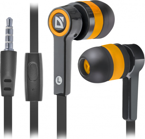 Наушники внутриканальные DEFENDER Pulse-420, вакуумная, регулят. громк., шнур 1.2 м, оранжевая (1/80) (63420) фото 3
