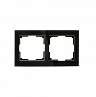 Рамка SMARTBUY 2-местная стекло черная "Нептун" (SBE-05b-Glass-FR-2)