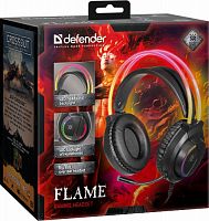 Игровая гарнитура Flame DEFENDER RGB, провод 2 м, черный (64555)